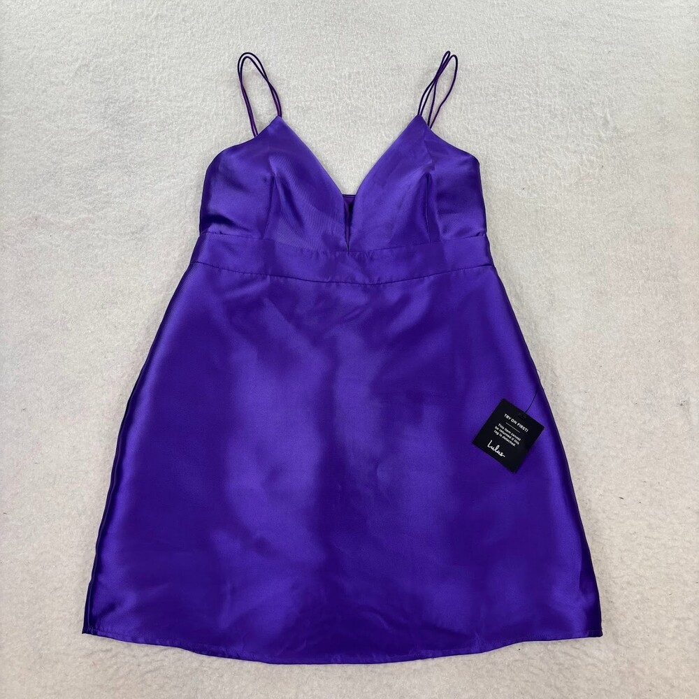 NWT Lulus Glamourous Life Purple Sleeveless Mini Dress Party Cocktail Size XL - Picture 2 of 8
